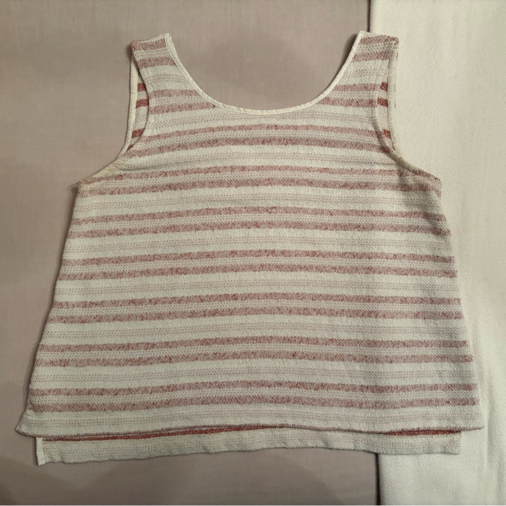 madewell striped v back tank top